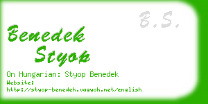 benedek styop business card